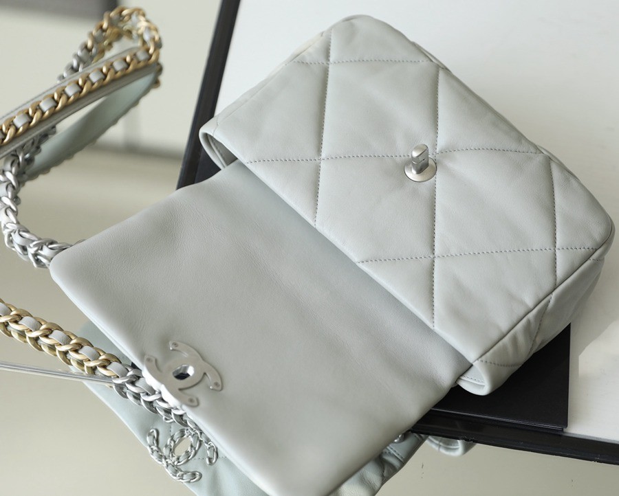 19Bag 白色 銀扣 26CM_3