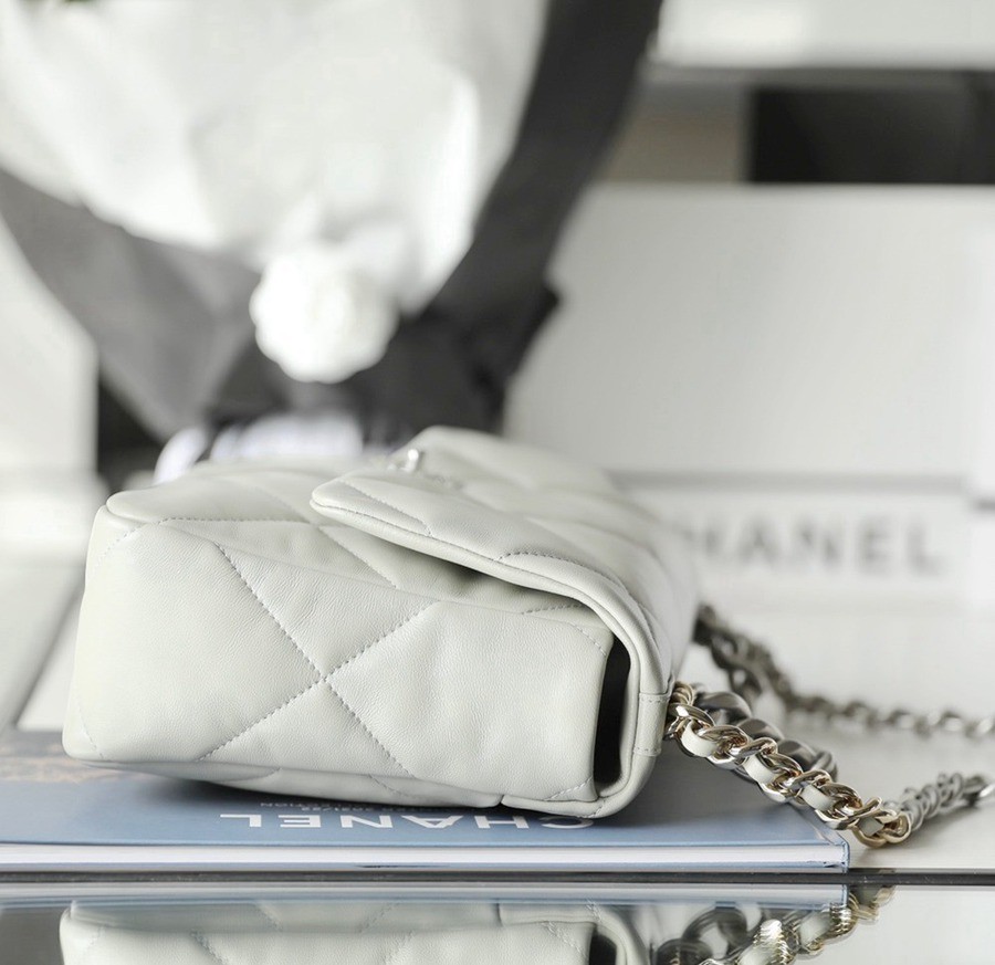 19Bag 白色 銀扣 30CM_3