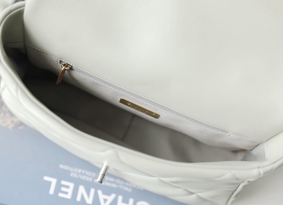 19Bag 白色 銀扣 30CM_2