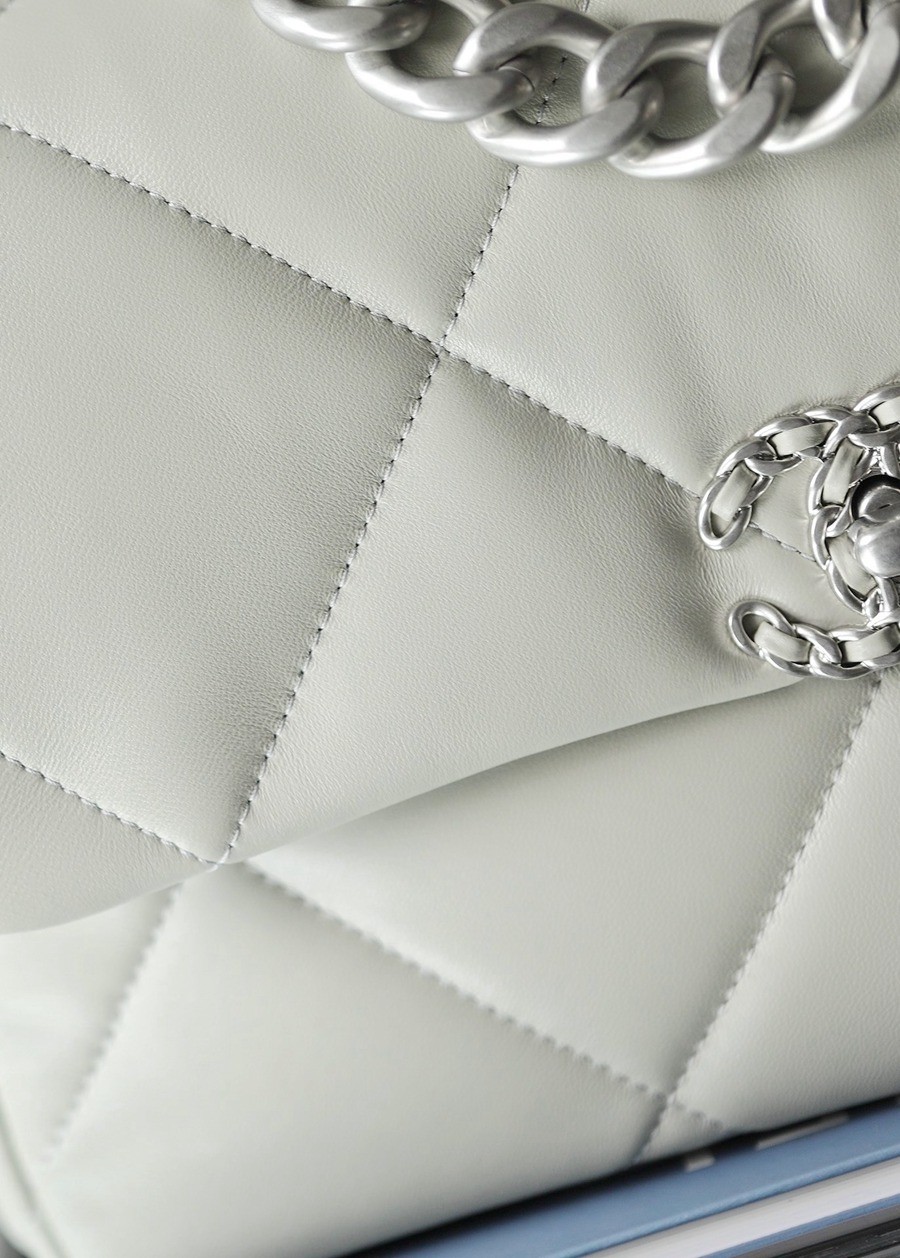 19Bag 白色 銀扣 30CM_5