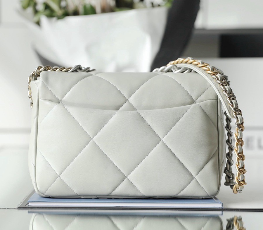 19Bag 白色 銀扣 30CM_4