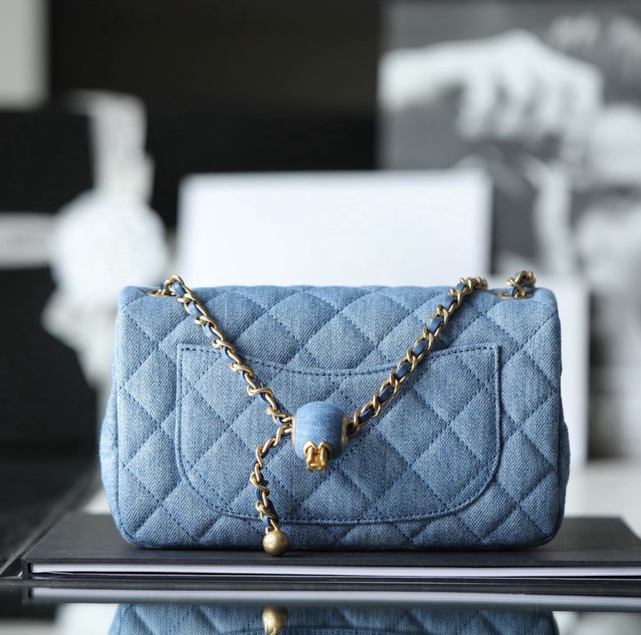 CF 經典款 金球 Mini 牛仔藍 金扣_4