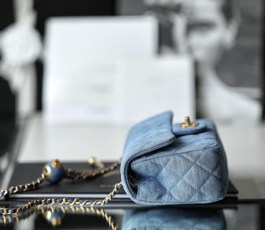 CF 經典款 金球 Mini 牛仔藍 金扣_5