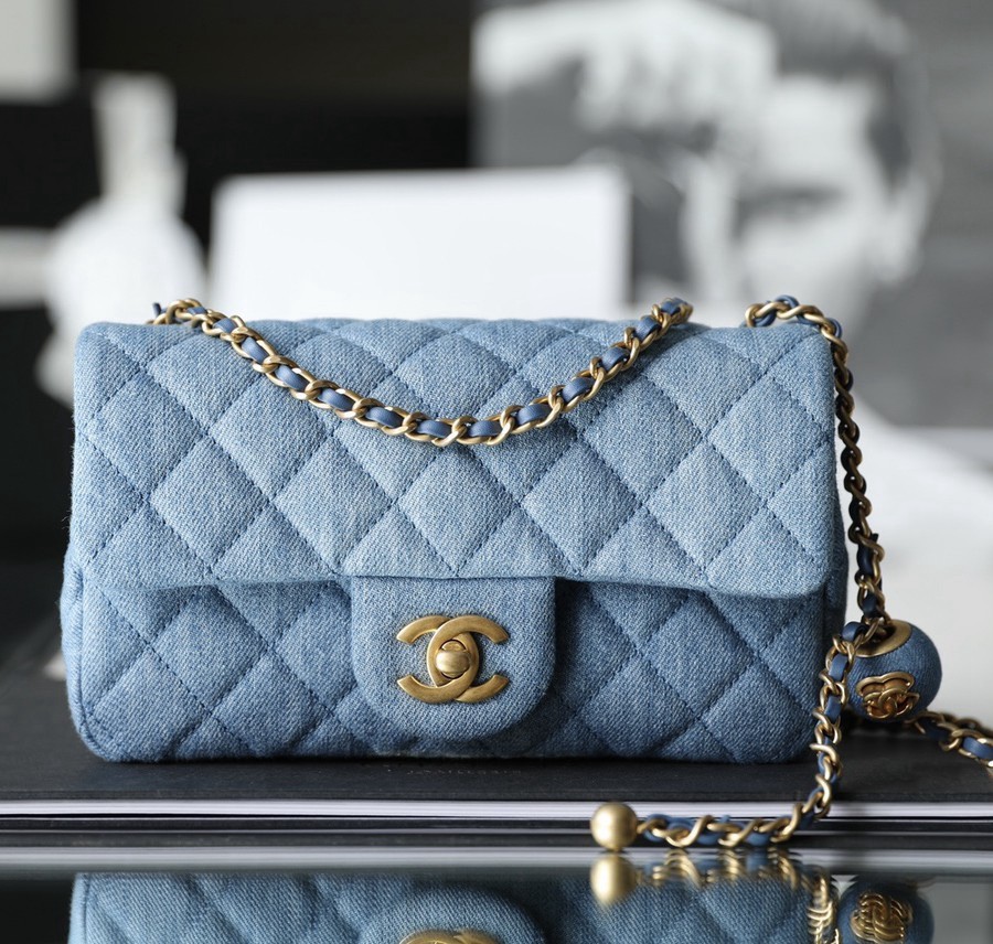 CF 經典款 金球 Mini 牛仔藍 金扣_1