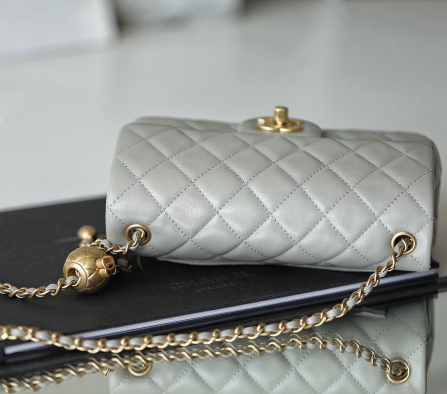 CF 經典款 金球 Mini 羊皮 斑鳩灰金扣_3