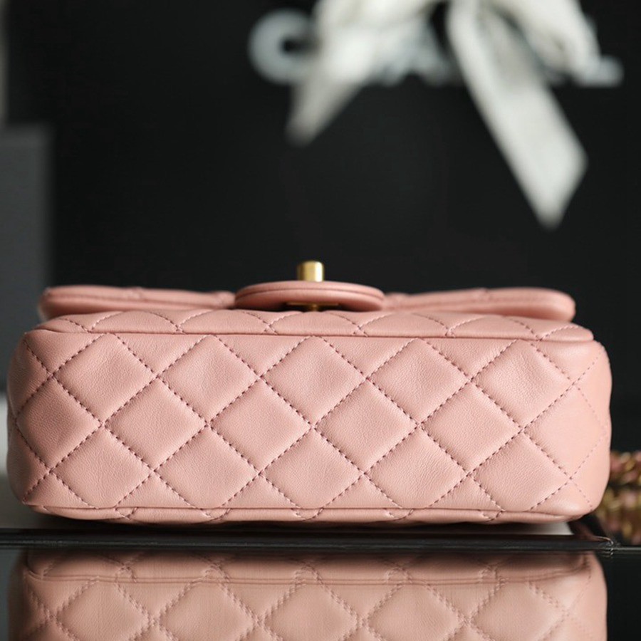 CF 經典款 金球 Mini 羊皮 粉色 金扣_4