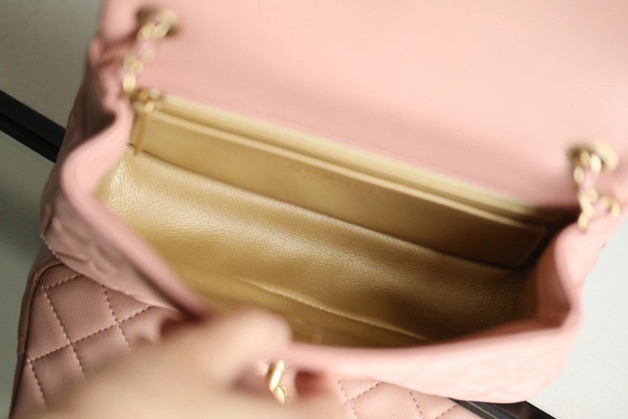 CF 經典款 金球 Mini 羊皮 粉色 金扣_3