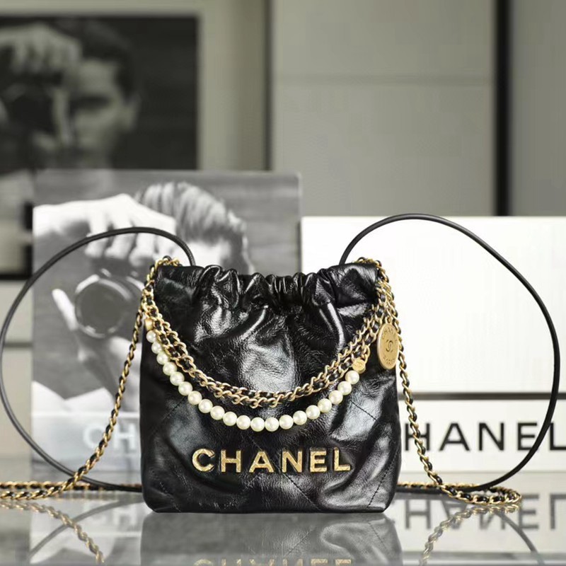 22Bag mini 珠鏈條 黑色_1