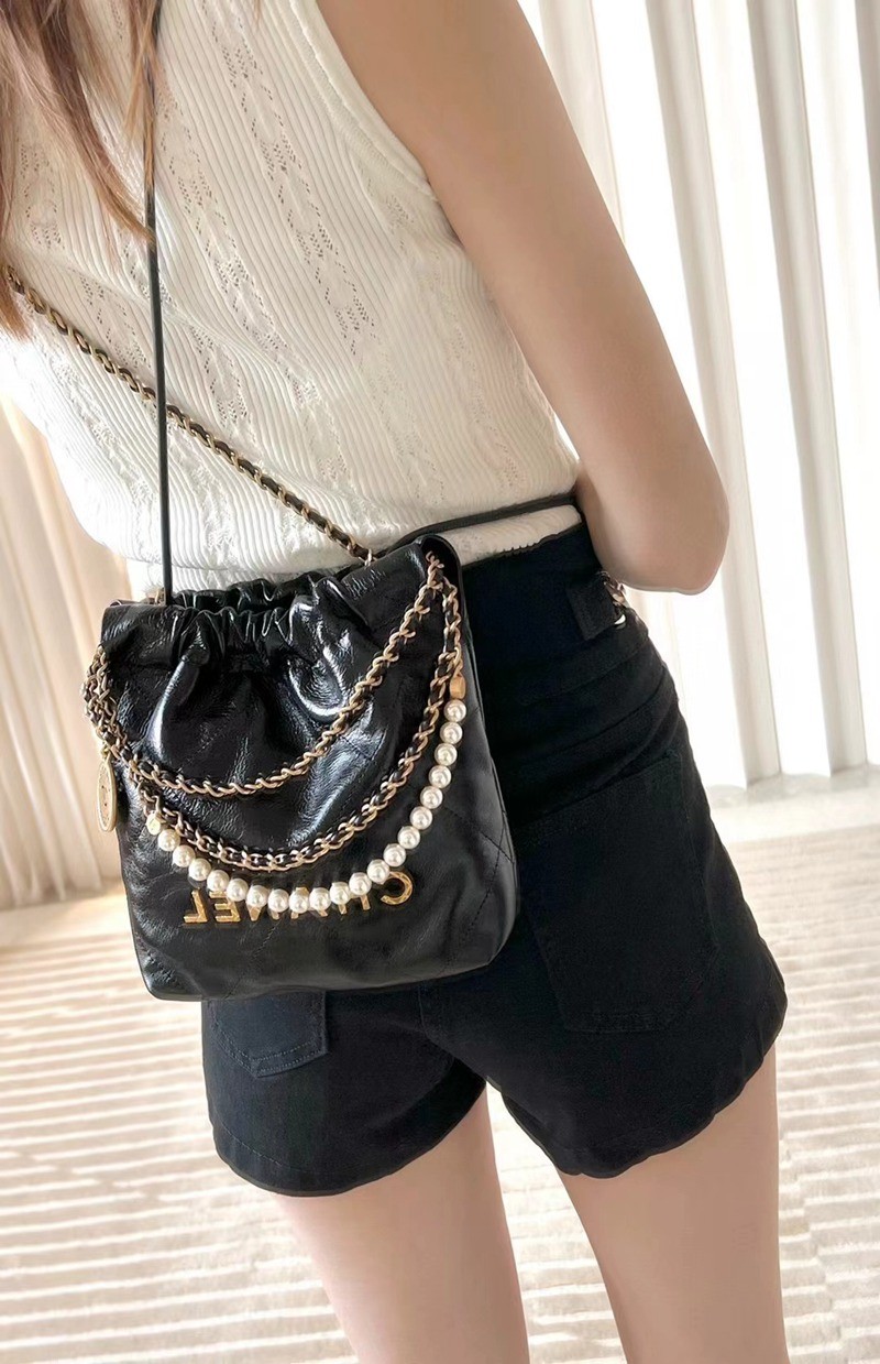 22Bag mini 珠鏈條 黑色_11