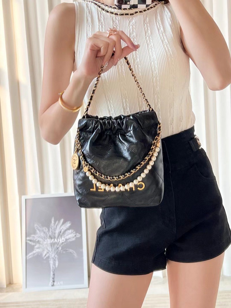 22Bag mini 珠鏈條 黑色_12