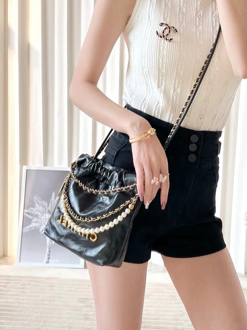 22Bag mini 珠鏈條 黑色_13