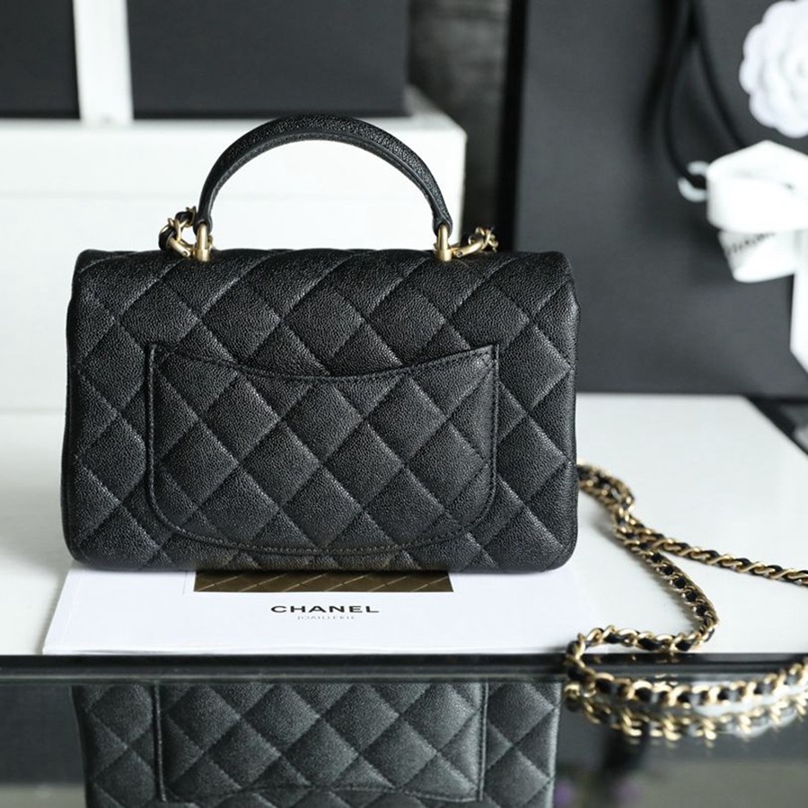 CF Mini handle 牛皮 黑色 金扣_2