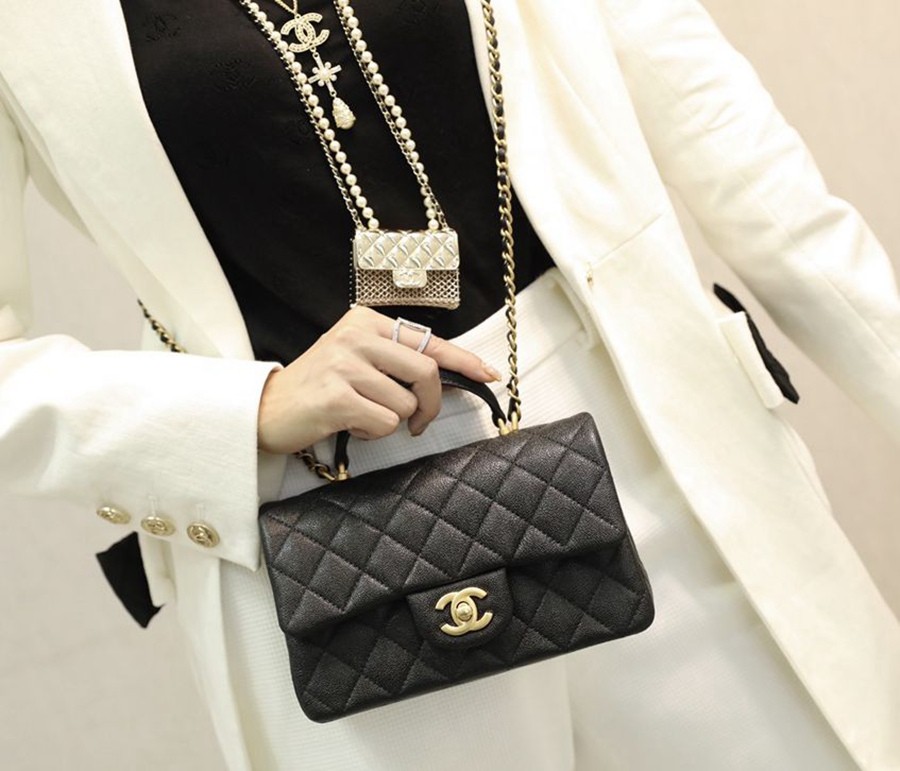 CF Mini handle 牛皮 黑色 金扣_15