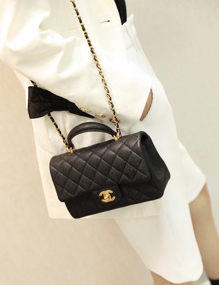 CF Mini handle 牛皮 黑色 金扣_17