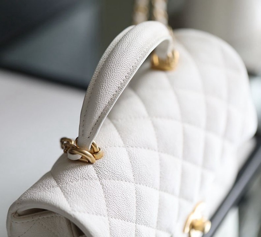 CF Mini handle 牛皮 白色 金扣_2