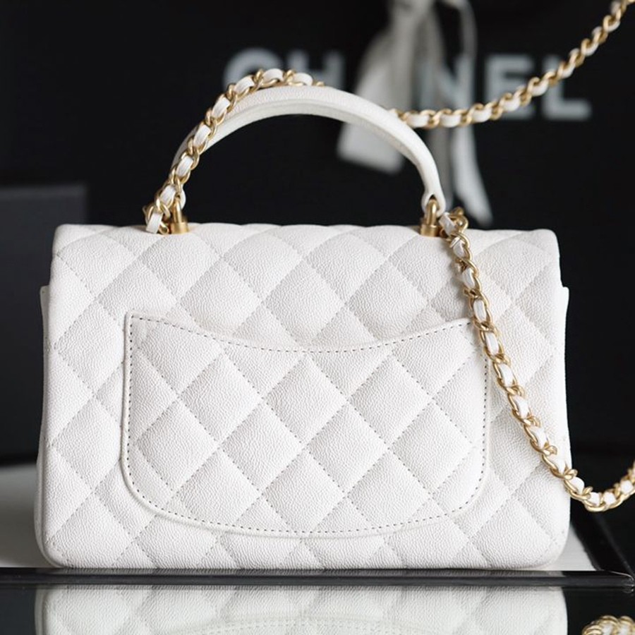 CF Mini handle 牛皮 白色 金扣_4