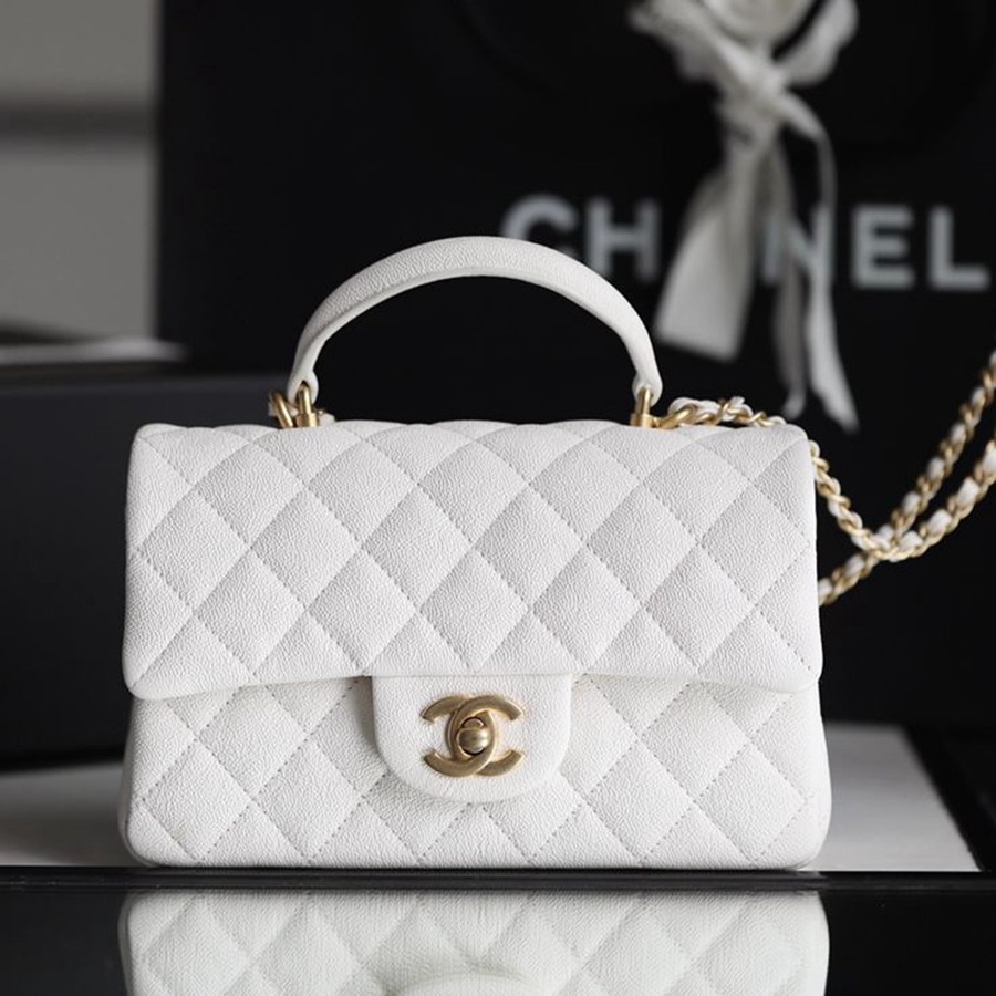 CF Mini handle 牛皮 白色 金扣_1