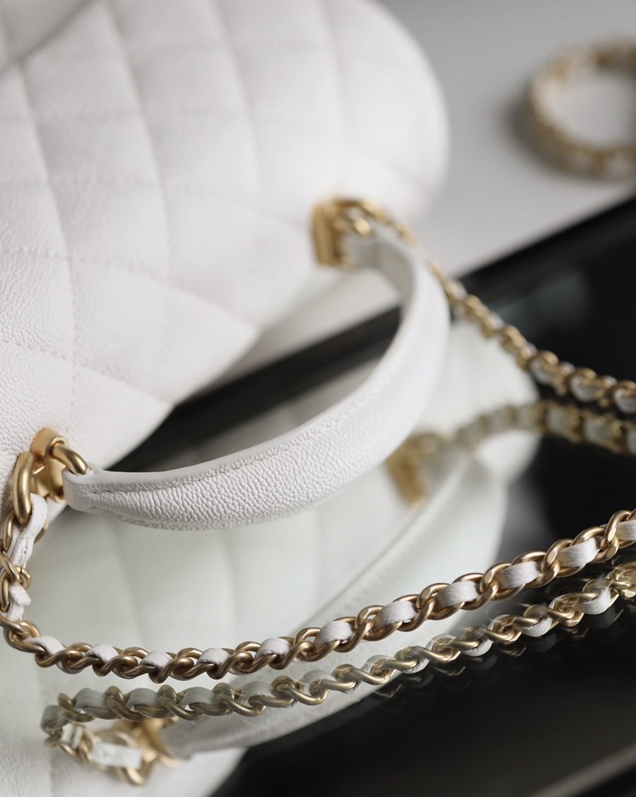 CF Mini handle 牛皮 白色 金扣_10