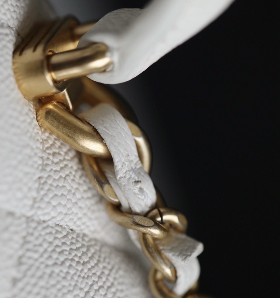 CF Mini handle 牛皮 白色 金扣_12