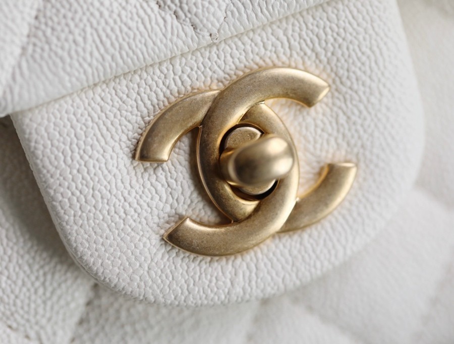 CF Mini handle 牛皮 白色 金扣_13