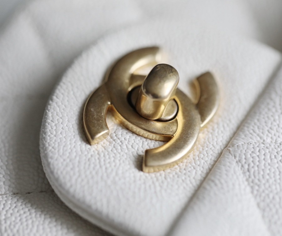 CF Mini handle 牛皮 白色 金扣_14