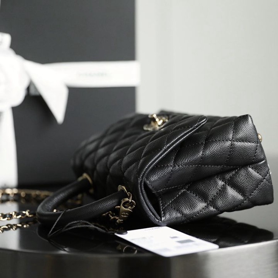 Coco Handle 荔枝紋牛皮19CM 淡金扣_3