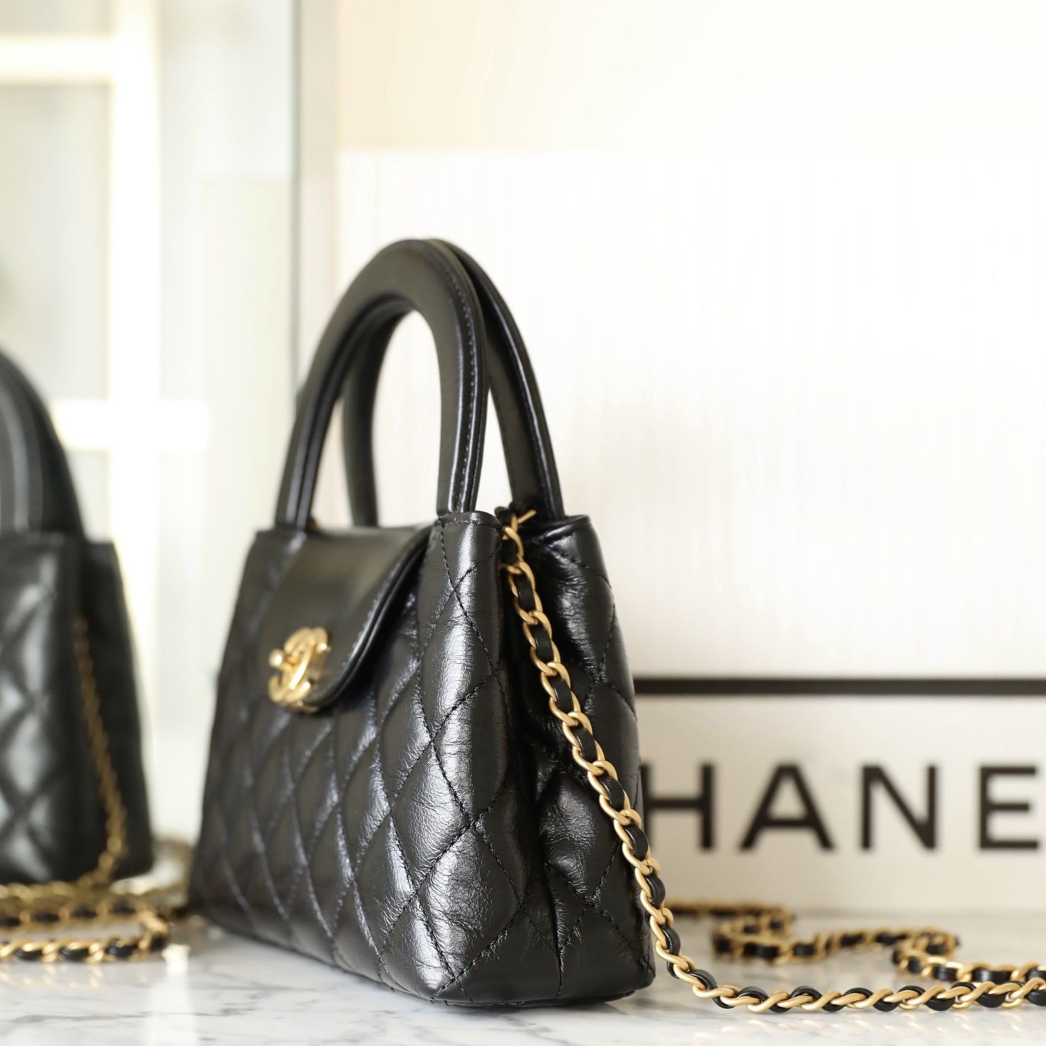 小香 23K系列 Kelly 手提鏈條包大號 黑色_3