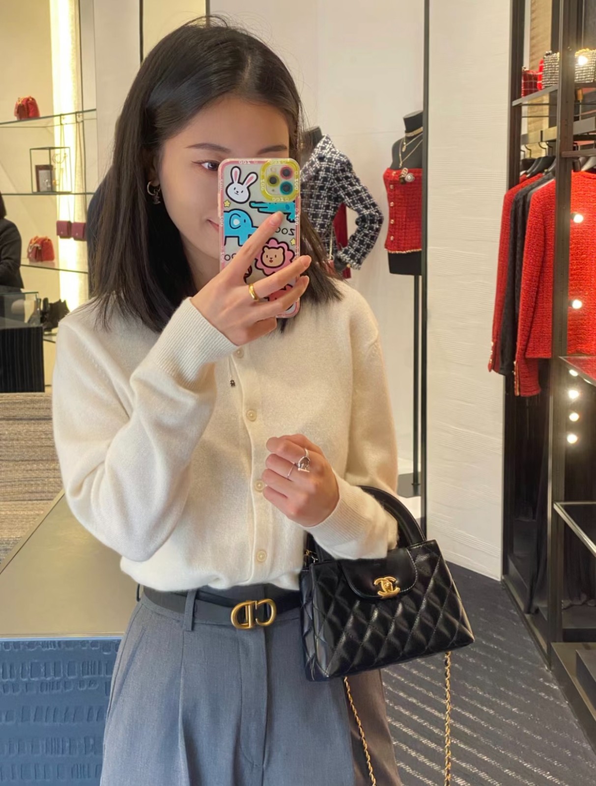 小香 23K系列 Kelly 手提鏈條包大號 黑色_9