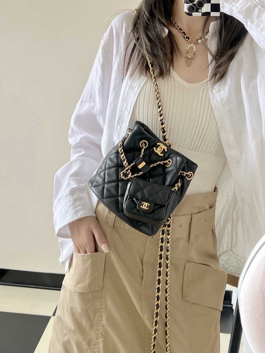 小香 23A 子母雙肩背包 黑色_23