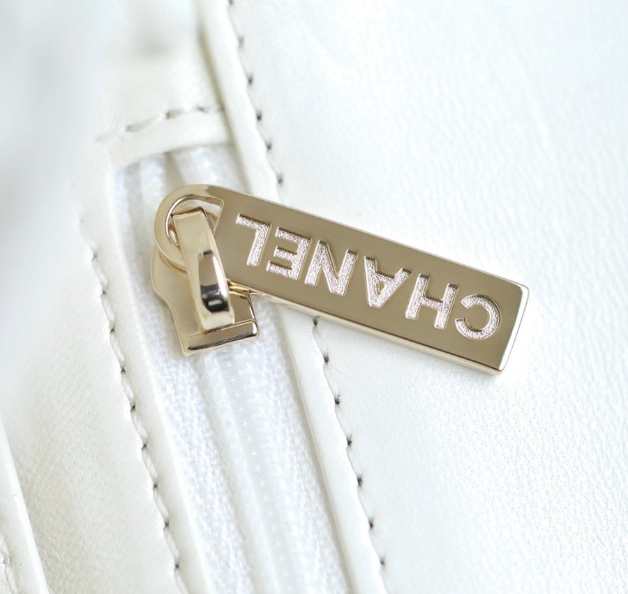 小香 23A 水鑽手提口蓋包 白色小號_15