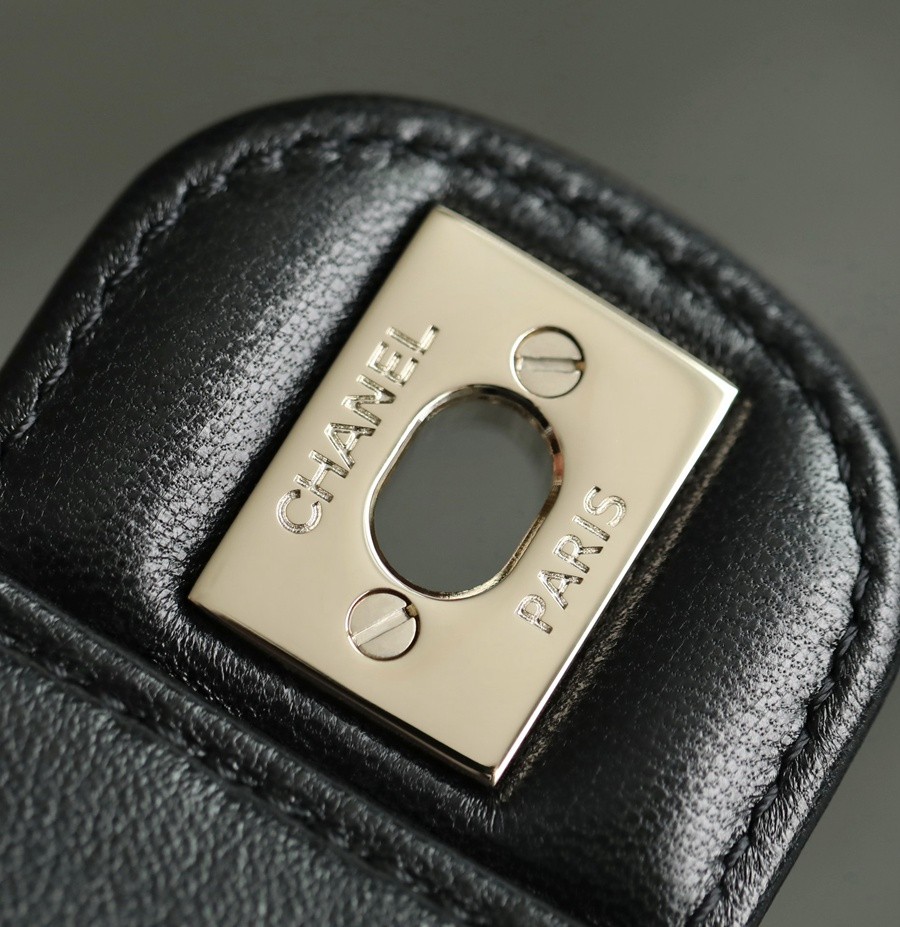 小香 23A 水鑽手提口蓋包 黑色mini_10