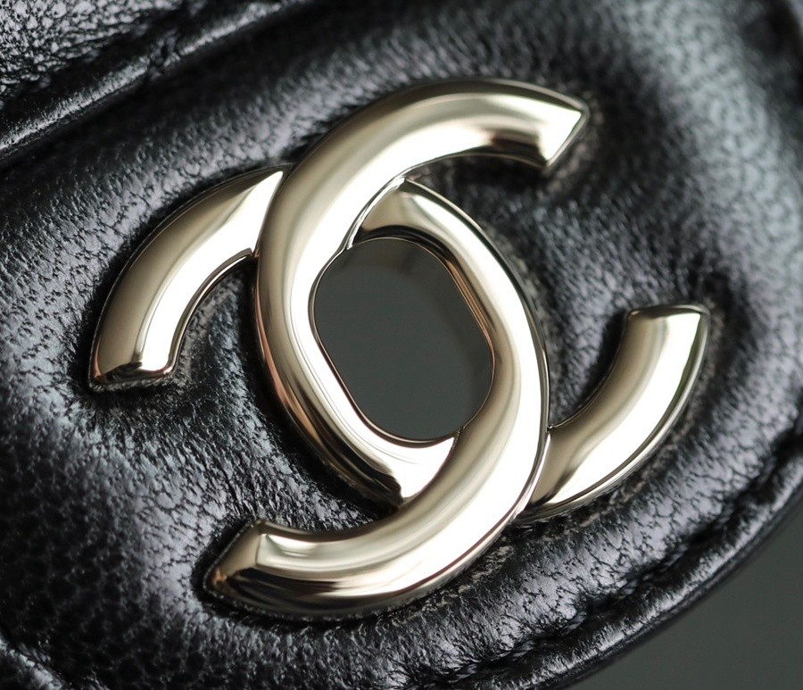 小香 23A 水鑽手提口蓋包 黑色小號_19