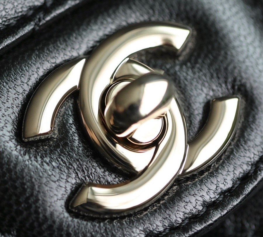 小香 23A 水鑽手提口蓋包 黑色小號_18