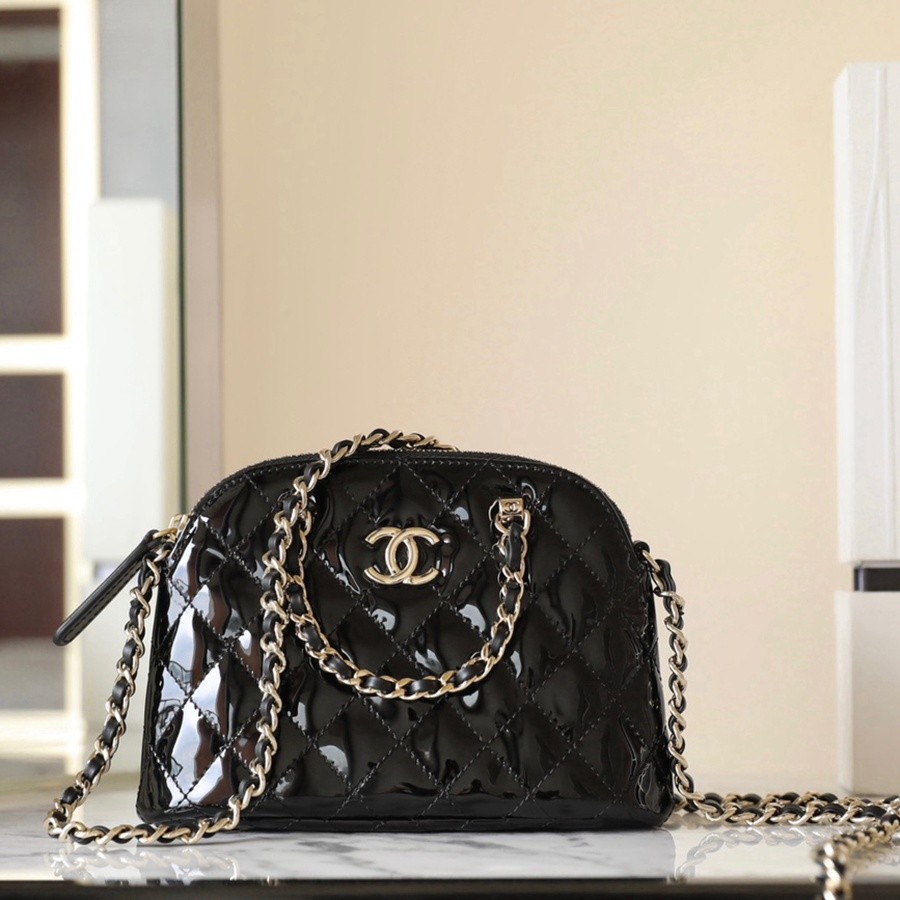 小香 23S春夏 漆皮貝殼包 黑色_7