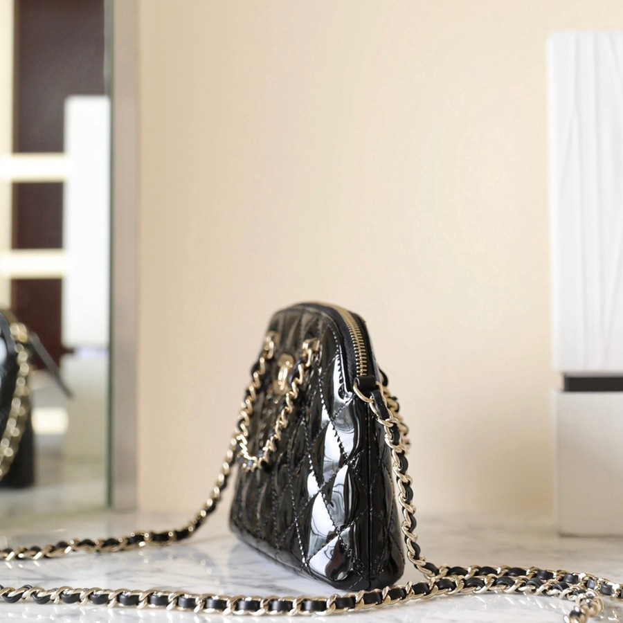 小香 23S春夏 漆皮貝殼包 黑色_6