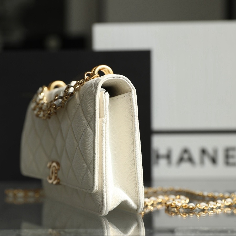 小香 22K秋冬 手提鏈條WOC 白色_5