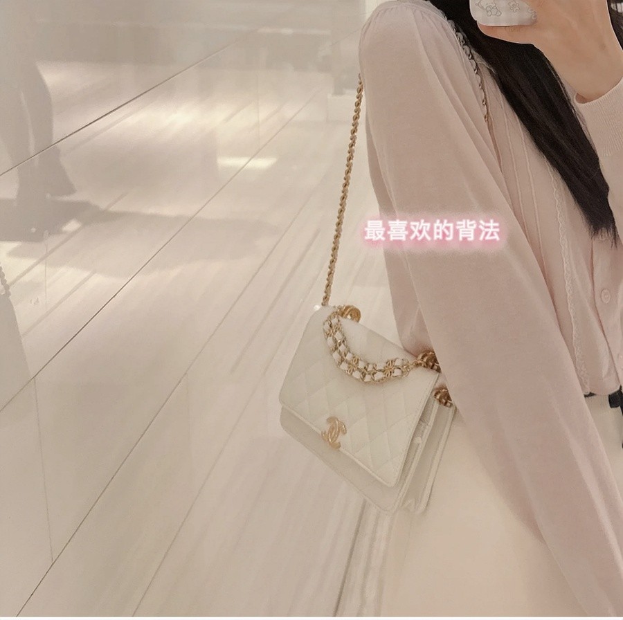 小香 22K秋冬 手提鏈條WOC 白色_17