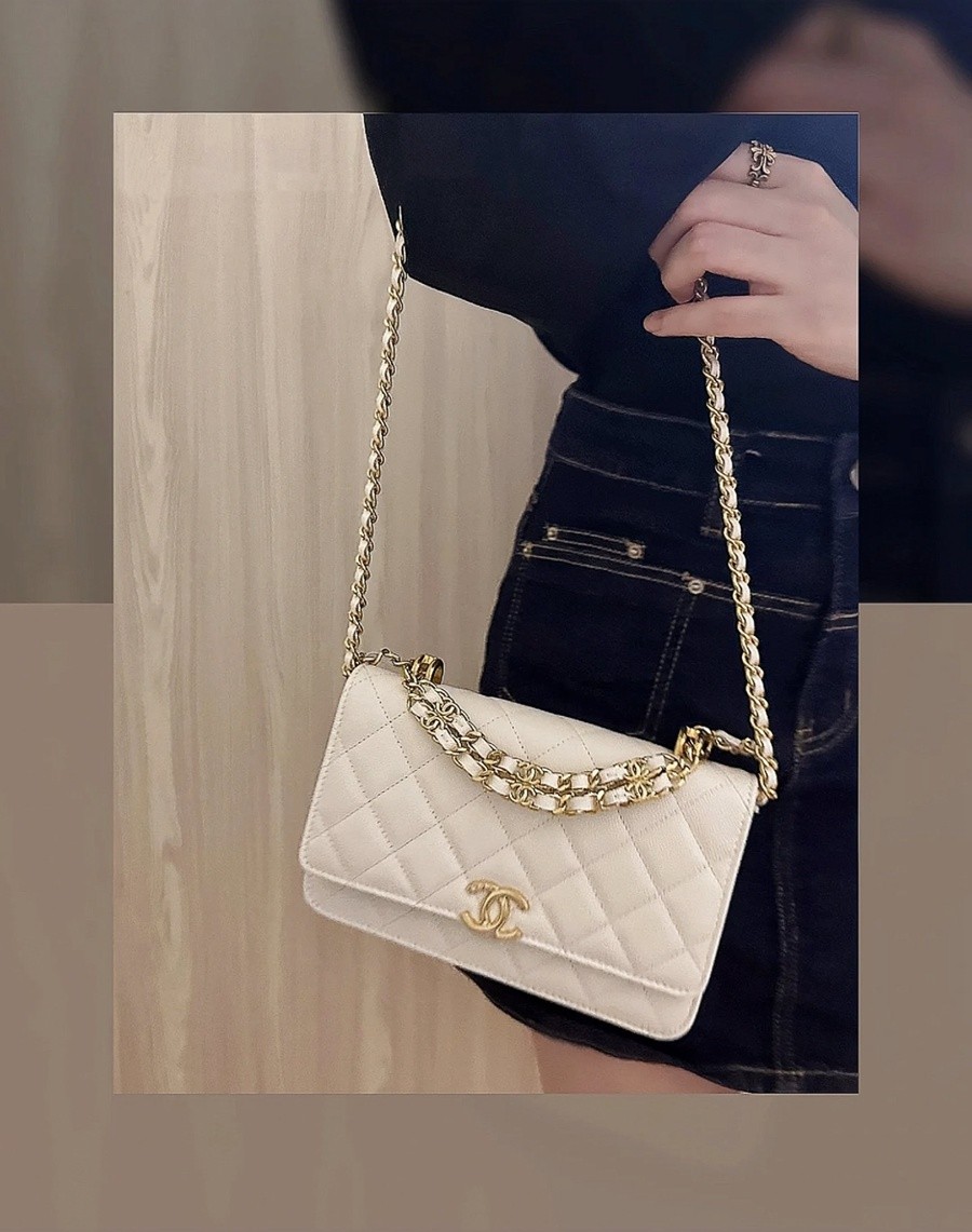 小香 22K秋冬 手提鏈條WOC 白色_23