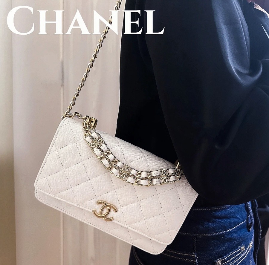 小香 22K秋冬 手提鏈條WOC 白色_25