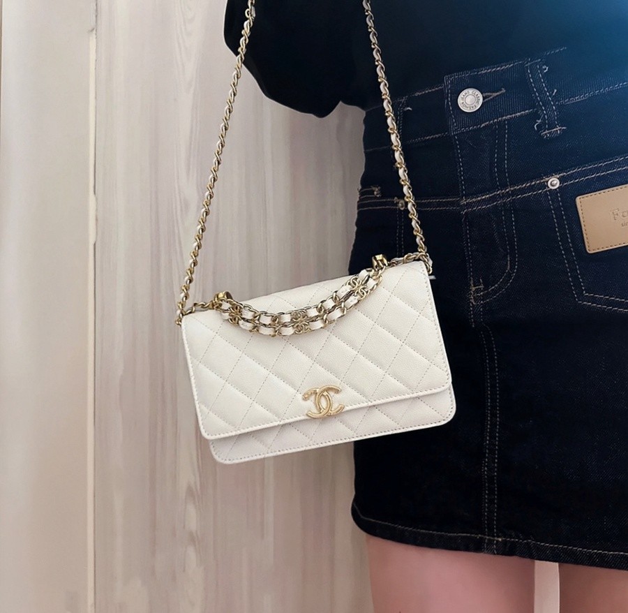 小香 22K秋冬 手提鏈條WOC 白色_24