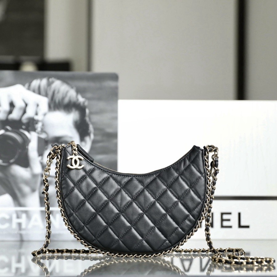 小香 23P春夏半月包/流浪Hobo 黑色 小號_3