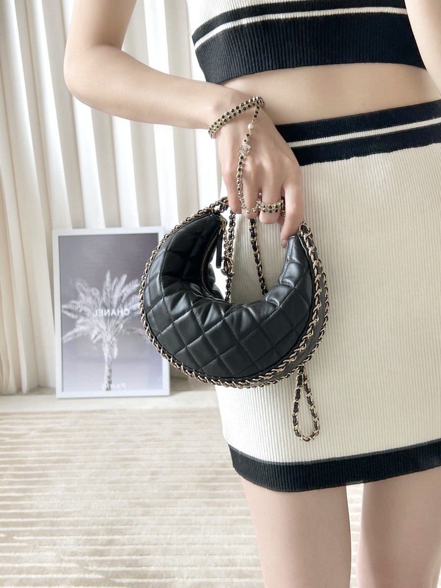 小香 23P春夏半月包/流浪Hobo 黑色 小號_20