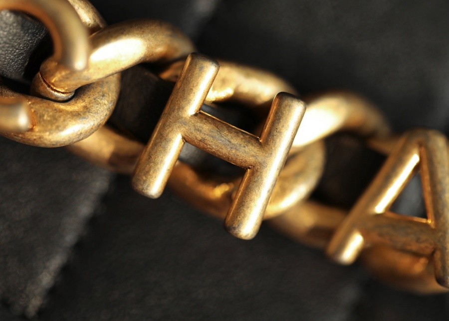 小香 23P系列 字母鏈條口蓋包 黑色小號_10