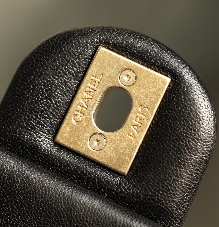 小香 23P系列 字母鏈條口蓋包 黑色小號_15