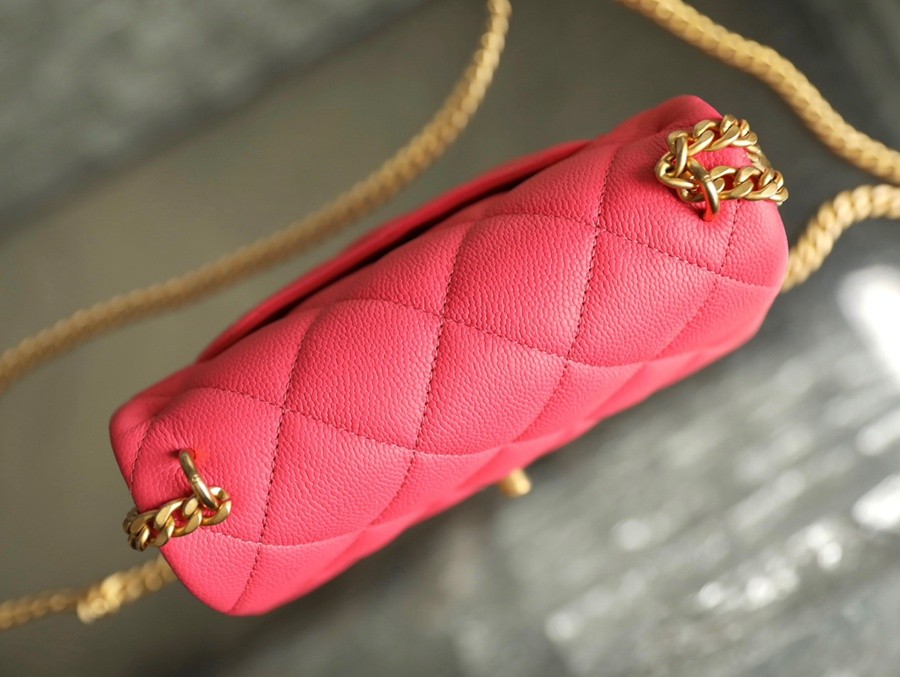 小香 23P系列愛心扣口蓋包 深粉中號_5