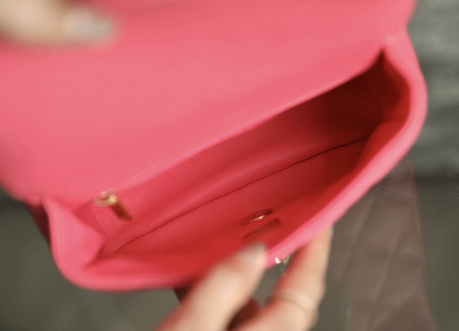 小香 23P系列愛心扣口蓋包 深粉中號_7