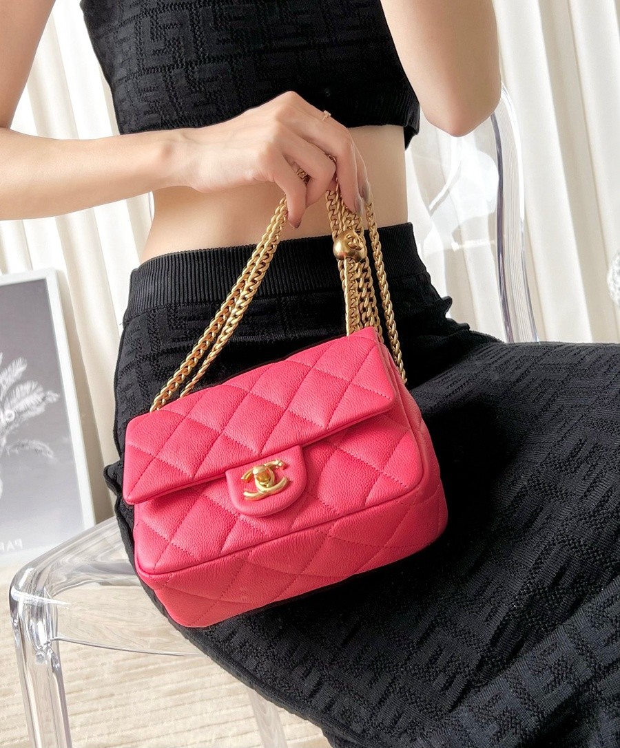 小香 23P系列愛心扣口蓋包 深粉中號_17