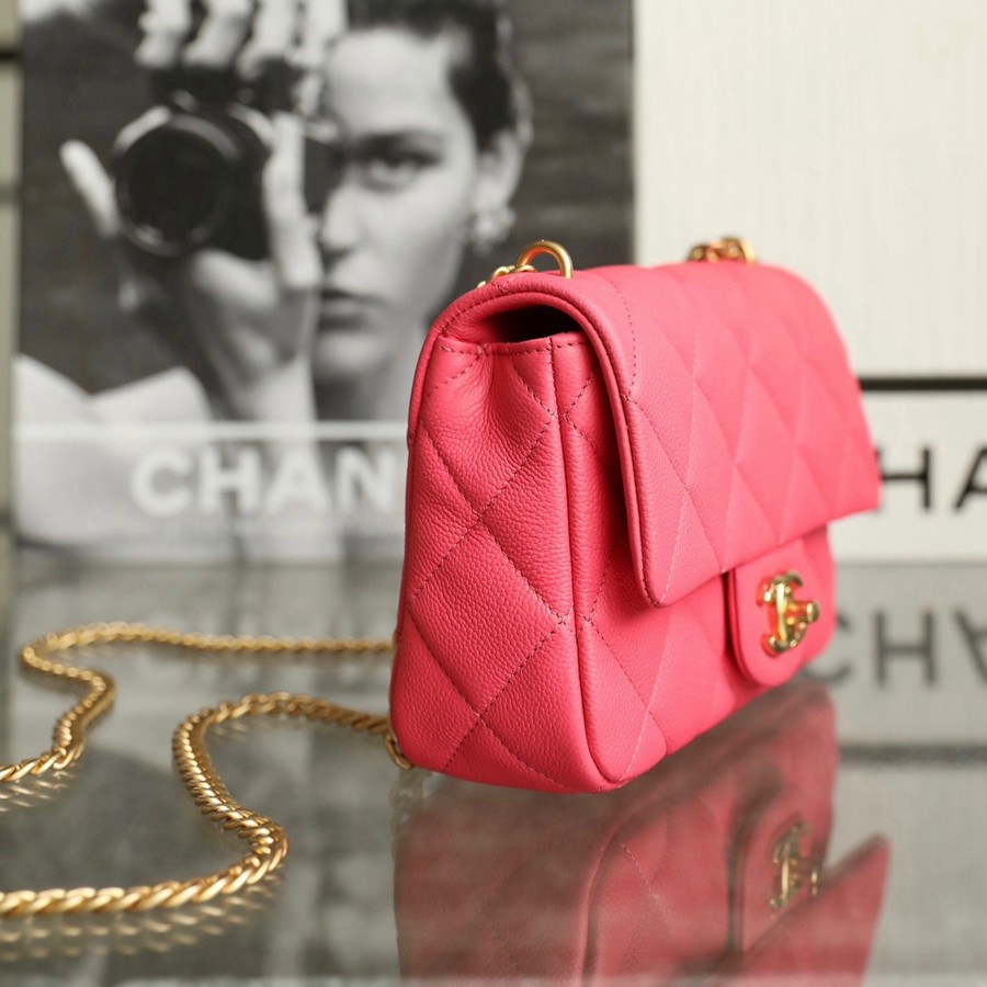 小香 23P系列愛心扣口蓋包 深粉中號_2