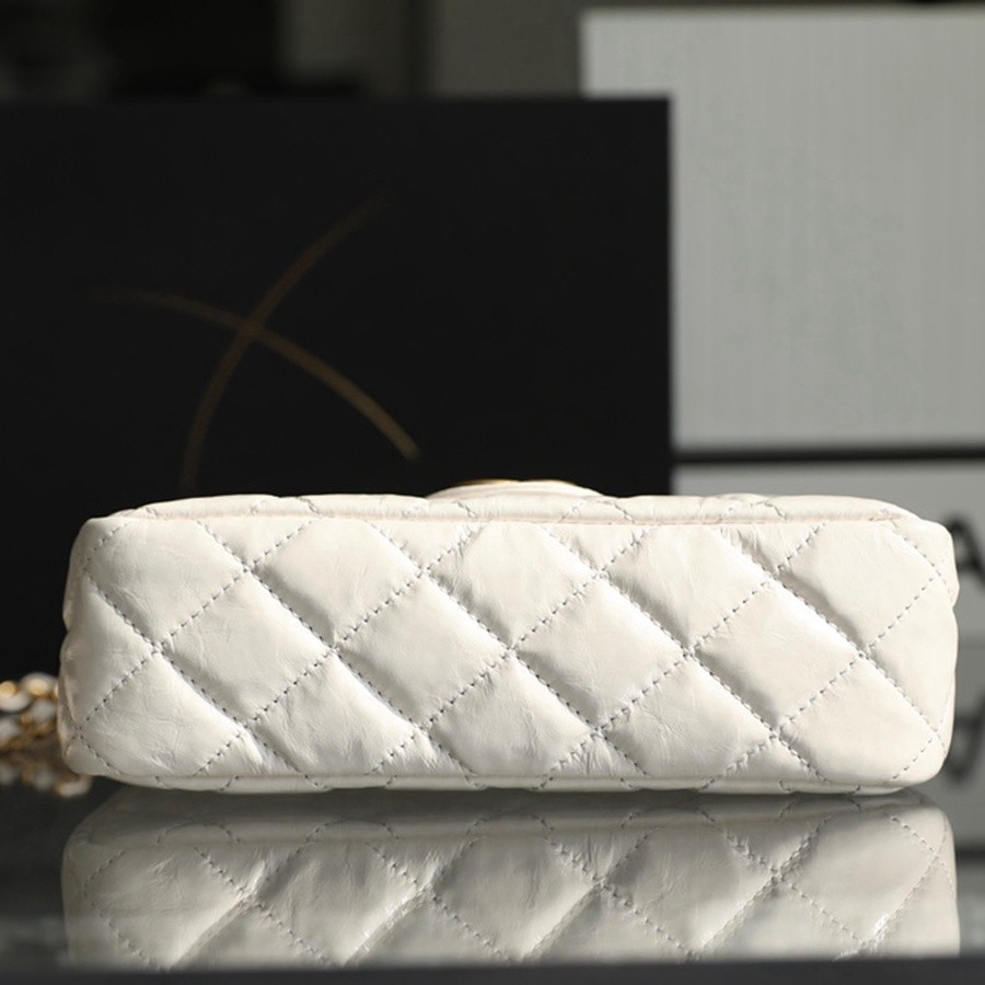 小香 23C早春油蠟皮天貓精靈 Hobo流浪包 小號白色_3