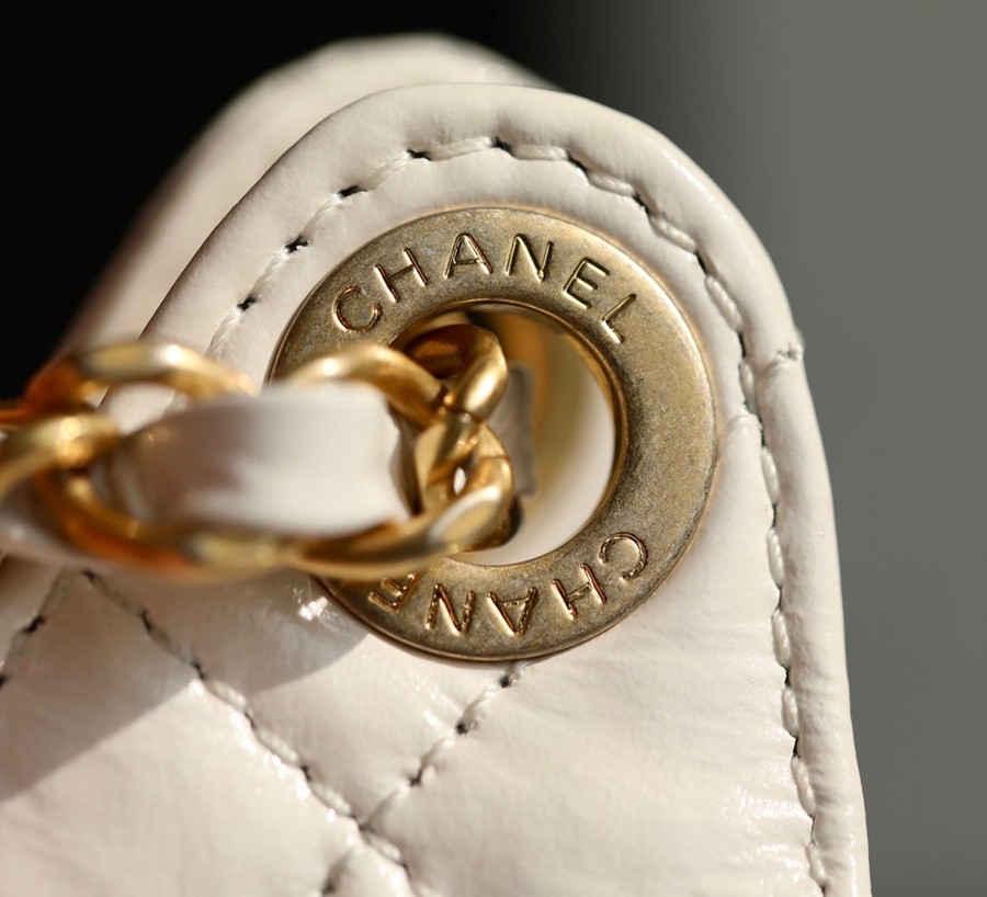 小香 23C早春油蠟皮天貓精靈 Hobo流浪包 小號白色_12